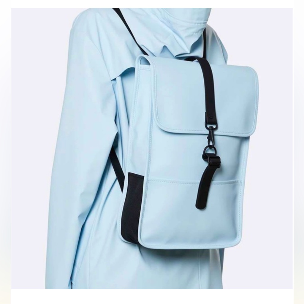 Nwt Set Sky Blue Rains Backpack And Rain Jacket